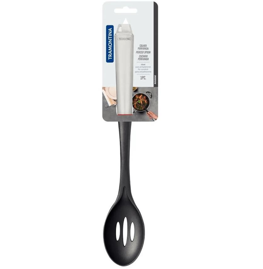 Colher Furada Nylon Moderne Preto Tramontina